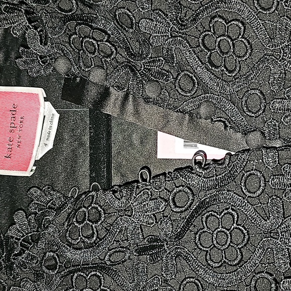 NWT kate spade Black Scallop Lace Mini Dress - Picture 8 of 13